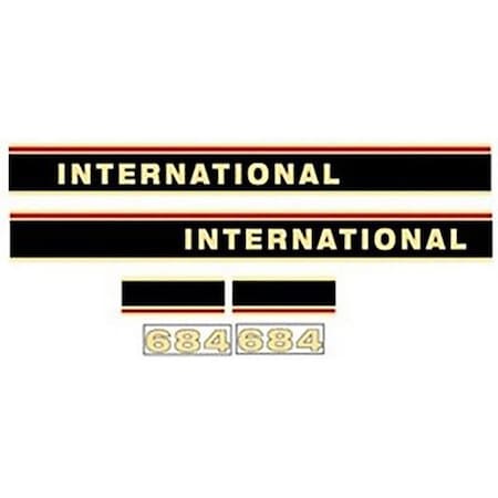 Aftermarket Tractor Hood Decal Set Fits International 684 I311H